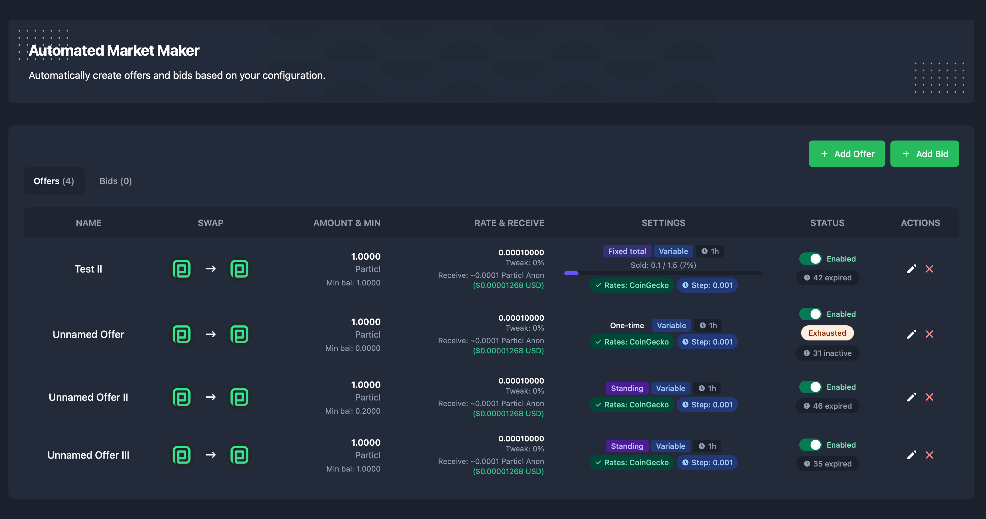 Improved AMM GUI